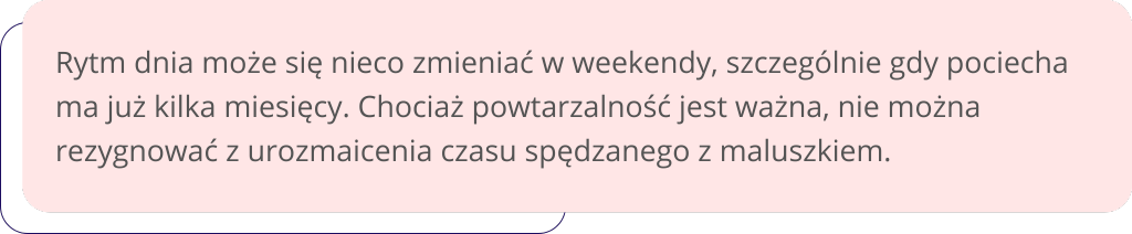 przykładowy rytm dnia niemowlaka weekend