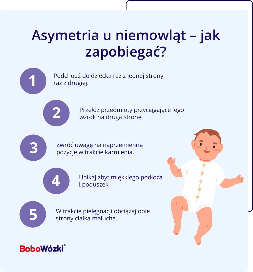 asymetria u niemowlaka infografika