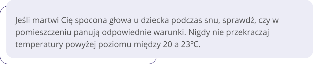 Pocenie się dziecka po zaśnięciu