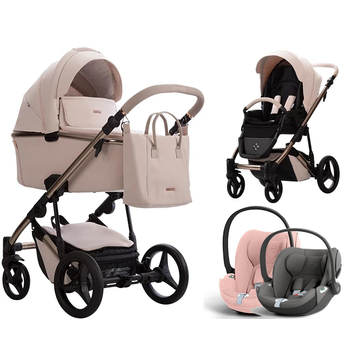 Bebetto LOREN PREMIUM CLASS BISCOTTI wózek 3w1 z fotelikiem Cybex CLOUD T i-Size