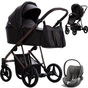 Bebetto FLAVIO CHOCO PRO wózek 3w1 z fotelikiem Cybex CLOUD T i-Size