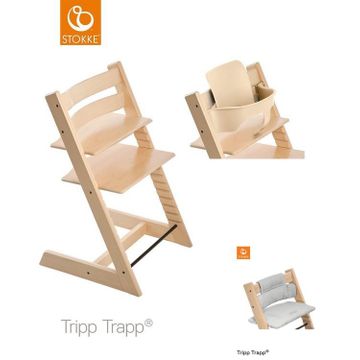 STOKKE TRIPP TRAPP krzesełko do karmienia z poduszką i Baby Set